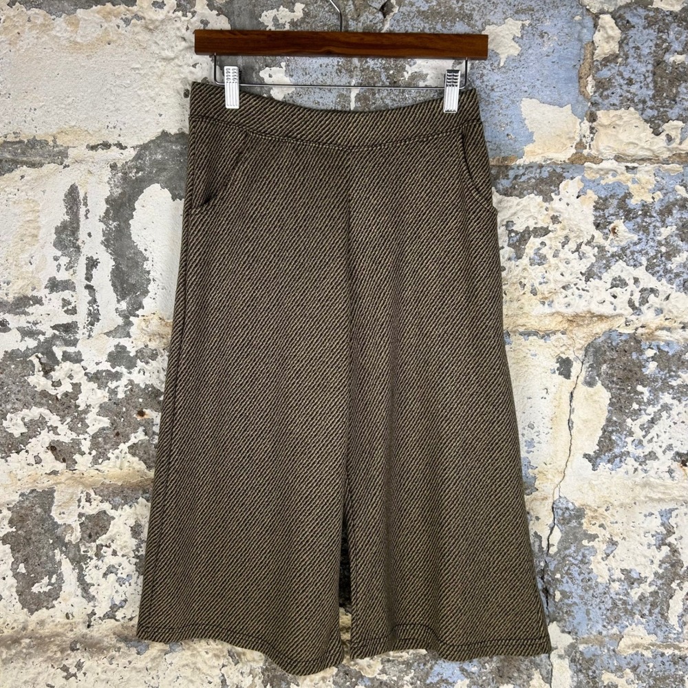 Vintage G.W. Sport Culottes Brown Wide Leg Knit Cropped Baggy Pants Womens S